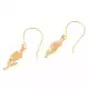 Flower Shape dangle earring, Brass with 22k gold plated, Wholesale jewelry